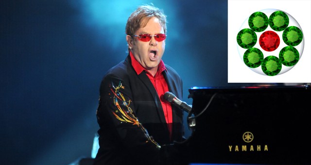 Elton John Gets Rhinestone Contacts