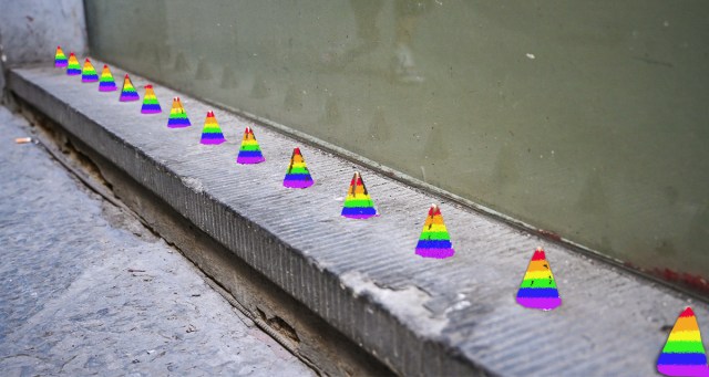 Neo-Liberal Mayor Paints Anti-Homeless Spikes For Pride