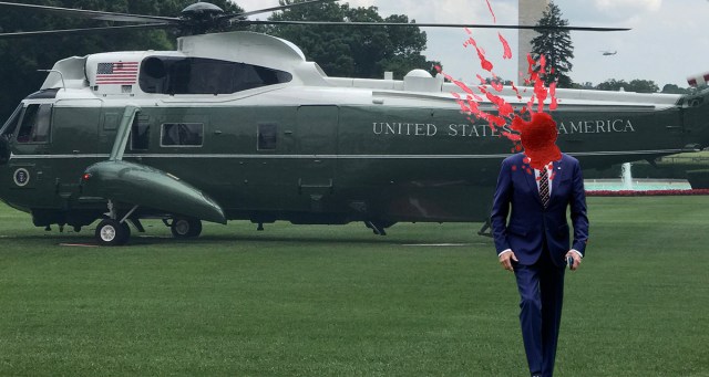 Biden Assures American People He’s Still Running Despite Being Decapitated by Helicopter Blade