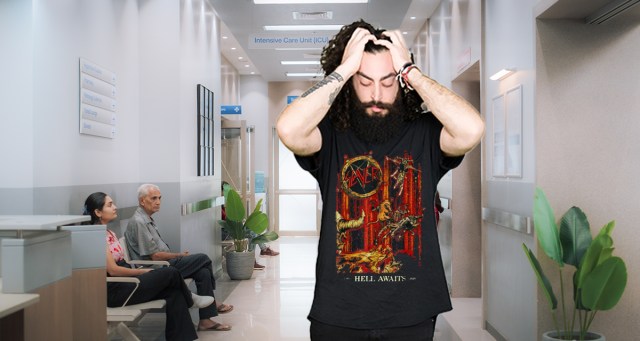 Middle-Aged Man Wearing Slayer Shirt Automatically Prescribed Hypertension Medicine Upon Walking Into Doctor’s Office