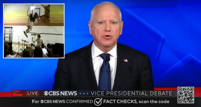 Tim Walz Grilled During VP Debates About His Claim That He Was At Fugazi Show Where Guy Picciotto Climbed in Basketball Hoop