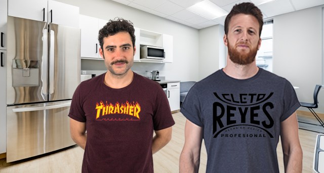 Tense Moment as “Used to Skate” Guy Comes Face to Face With “Used to Box” Guy in Employee Breakroom