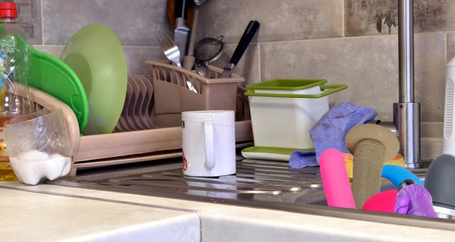 Unwashed Sex Toys Just Piling Up in the Sink