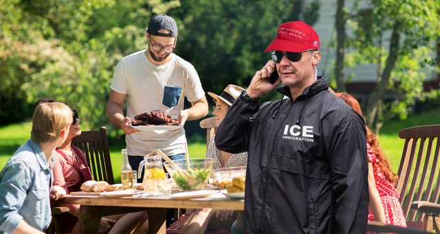 Cousin Wearing MAGA Hat and Fake ICE Jacket Doesn’t Want to Talk About Politics At Memorial Day BBQ