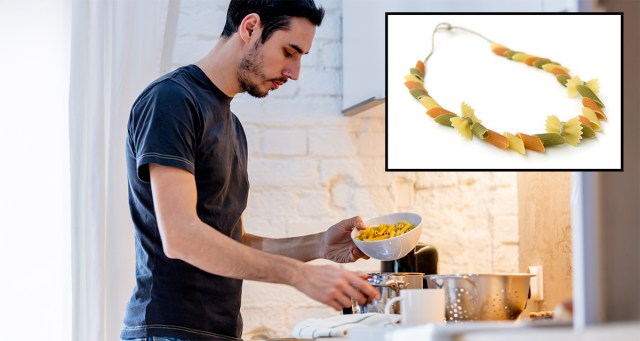 Struggling Punk Dad Forced To Boil, Eat Pasta Necklace Son Made For Father’s Day