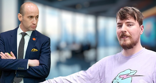Stephen Miller and Mr. Beast Entering Hour 72 of Soulless, Dead-Eyed Staring Contest