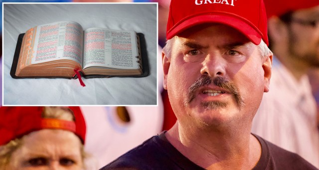Conservative Christian Outraged by Woke Parts of the Bible Being Highlighted in Red