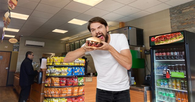 Man Down to Last Unstained White T-Shirt Gambles on Meatball Sub 