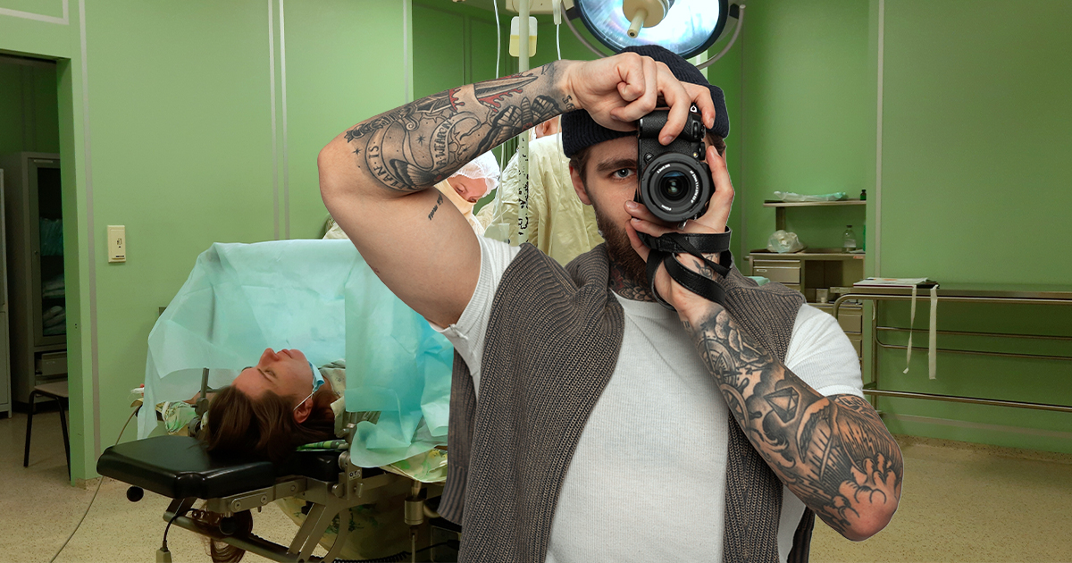 Grindcore Guitarist’s Wife Wishes He’d Not Spend Entirety of Her C-Section Taking Pictures For Band’s Next Album Cover