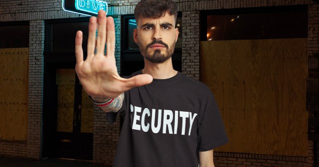 Hardcore Show Doorman Enforcing Strict 14 Tattoo Minimum