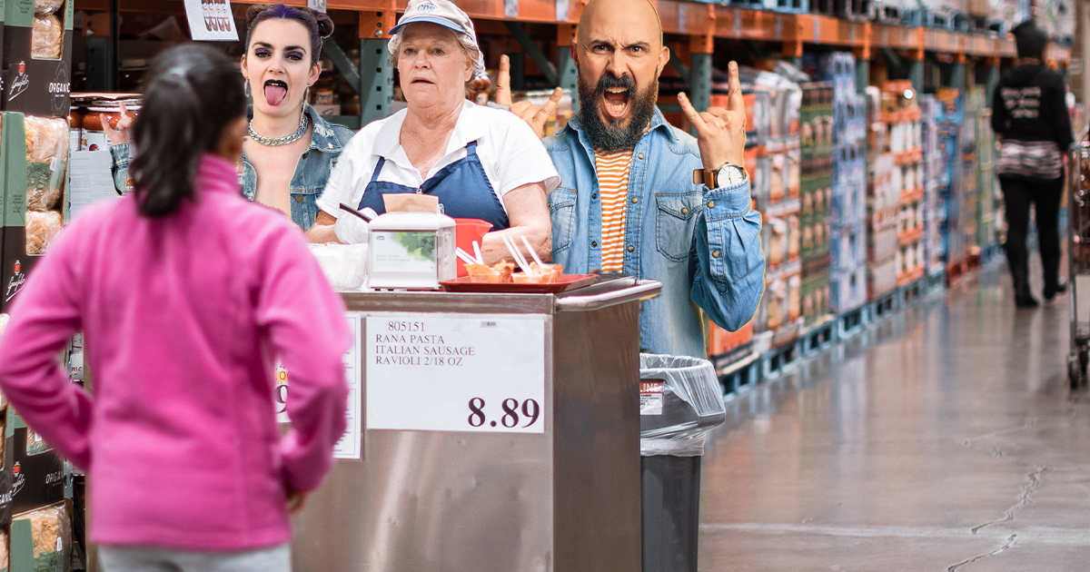 Punks Chant ‘Encore!’ at Costco Sample Lady